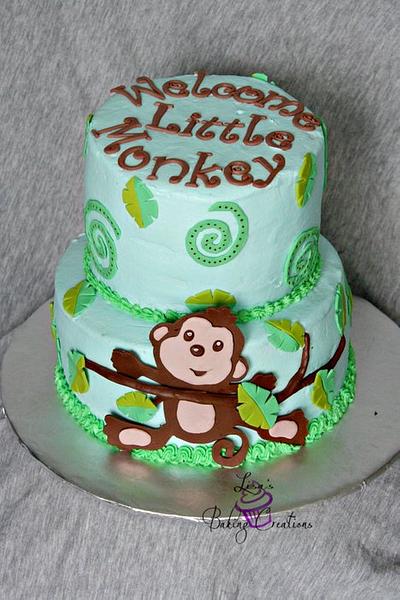 Monkey themed baby shower cake - Cake by Lisa