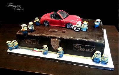Ferrari spider 458 and minions - Cake by Tatyana Cakes