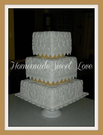 Brocade Wedding Cake - Cake by  Brenda Lee Rivera 