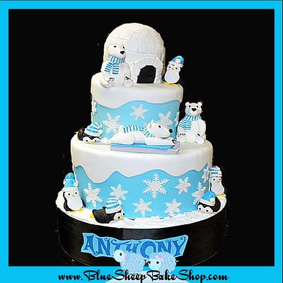 Winter Wonderland first birthday cake  - Cake by Karin Giamella