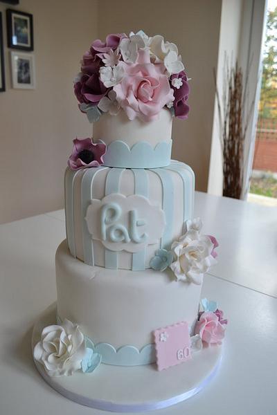 Floral 60th birthday cake - Cake by Rachel Nickson