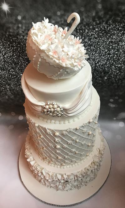 White wedding cake - Cake by NehasBakery