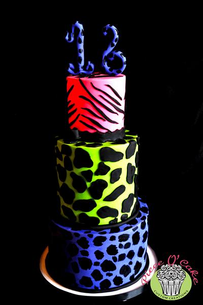 Animal print birthday cake  - Cake by Piece O'Cake 