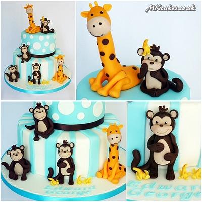 Monkeys & Giraffes - Cake by Iwona - MKcakes.co.uk