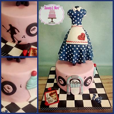 50s theme cake - Cake by sweetsnmore