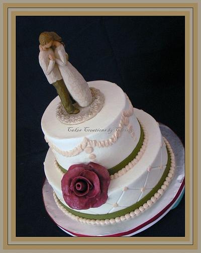 A single rose wedding cake - Cake by Cake Creations by Christy