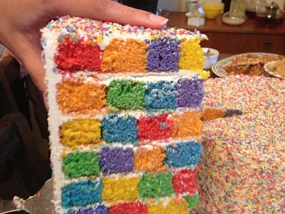 Checkerboard vs Rainbow - Cake by Dell Khalil