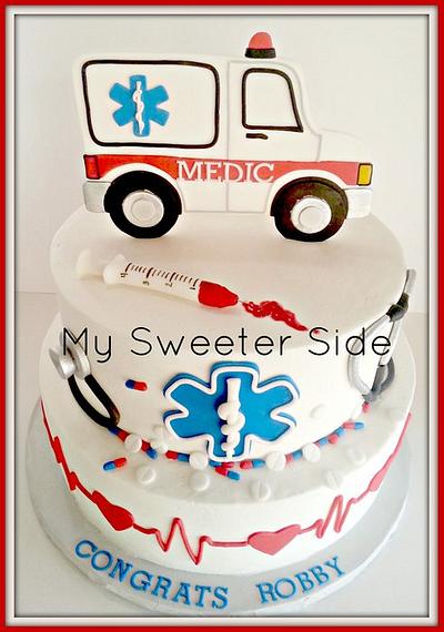 Paramedic Graduation Cake - Cake by Pam from My Sweeter Side