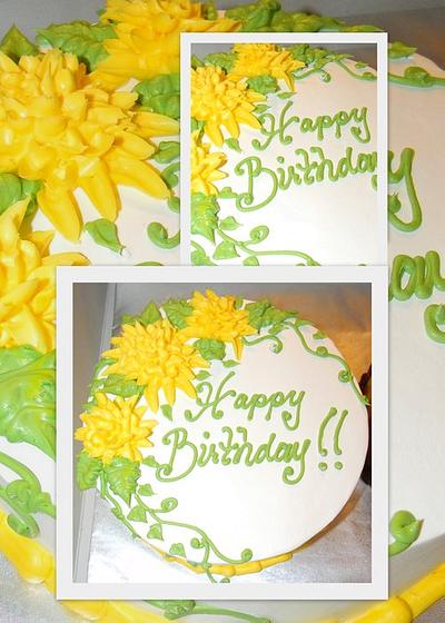 Yellow flowers Birthday - Cake by Day