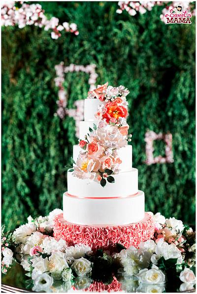 Wedding Cake Peach & Ruffles - Cake by Soraya Sweetmama