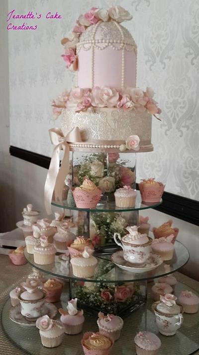 Vintage birdcage wedding cake - Cake by Jeanette's Cake Creations and Courses