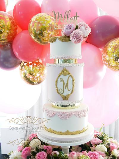 Elegant Christening Cake for Milla - Cake by Leah Jeffery- Cake Me To Your Party