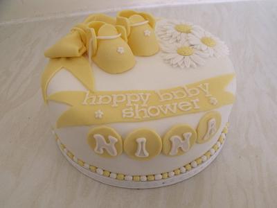 neutral baby shower cake  - Cake by zoe