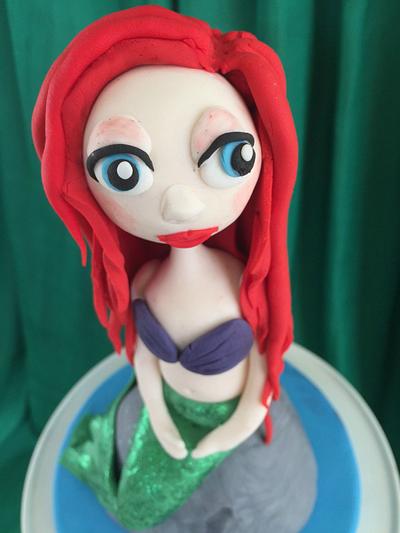 Mermaid cake topper - Cake by cakeandwhimsy