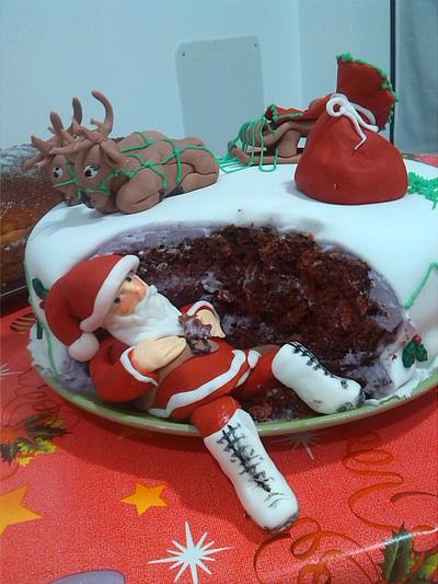Santa eat my Cristmas cake!!! - Cake by Catalina Anghel azúcar'arte