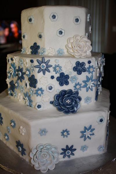 Blue Flowers for Grammas 85th Birthday - Cake by Dee