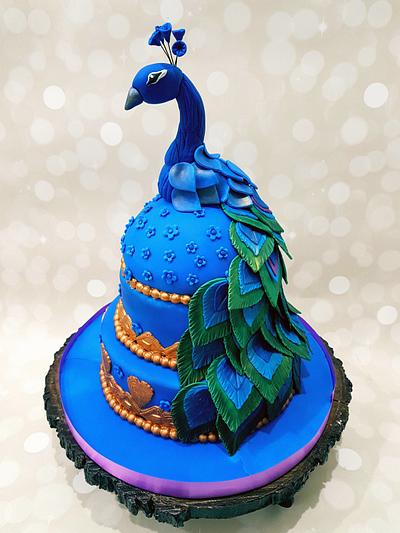 The Peacock themed Ring Ceremony cake - Cake by Dr Archana Diwan
