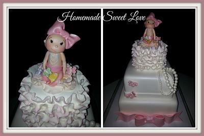 Cute baby girl shower cake - Cake by  Brenda Lee Rivera 