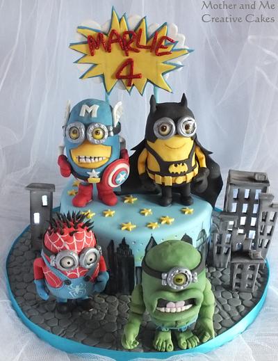 Minion Super Heroes! - Cake by Mother and Me Creative Cakes