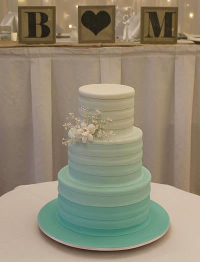 Mint Green Ombre Wedding Cake - Cake by Leanne Purnell