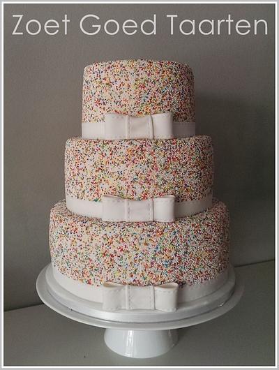 Sprinkle Wedding Cake  - Cake by Zoet Goed Taarten