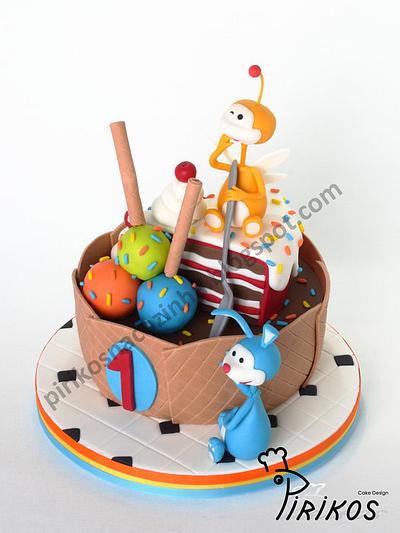 Uki & Friends have an Ice Cream !! - Cake by Pirikos, Cake Design