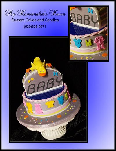 Gazing Duckling Baby Shower Cake - Cake by Janis