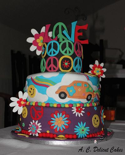 Hippy cake with SEAT 600 cars - Cake by Artym 