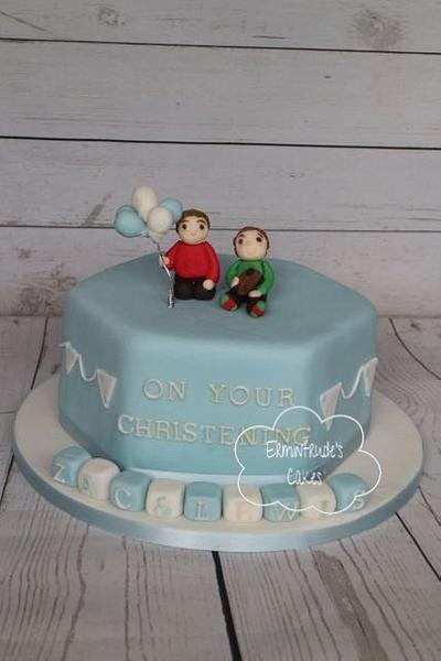 Christening cake for twins - Cake by Ermintrude's cakes