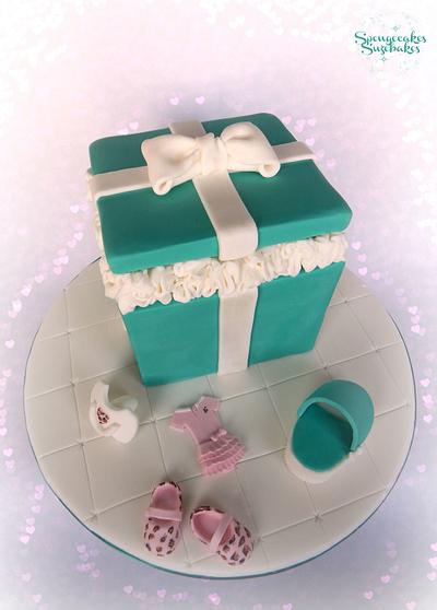 Tiffany Box Baby Shower Cake & Cupcakes - Cake by Spongecakes Suzebakes