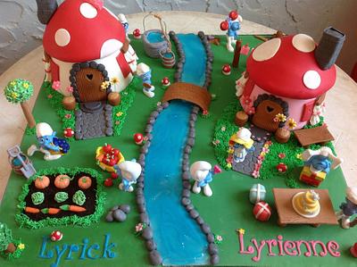 The smurfs' village - Cake by Skyrahrock