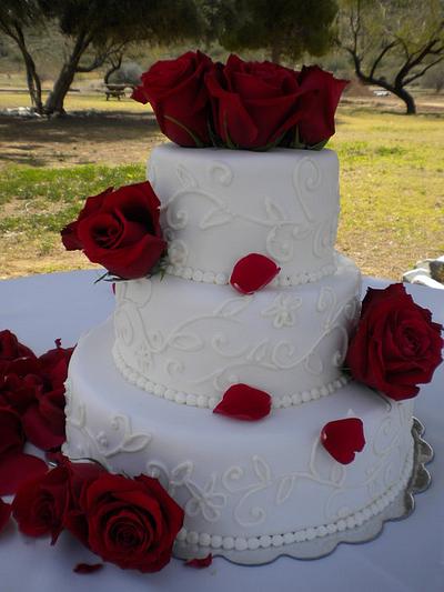 Simple Elegant Wedding Cake - Cake by Blairscustomcakes