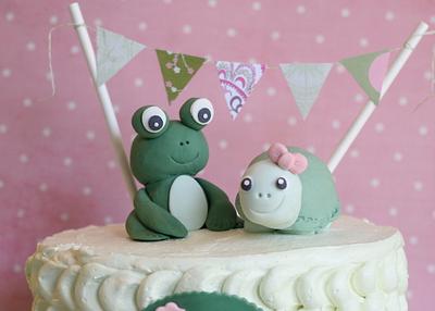 Green Frog and Turtle Birthday Cake - Cake by SarahBeth3