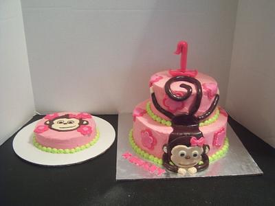 monkey first bday w/smash - Cake by sweettooth