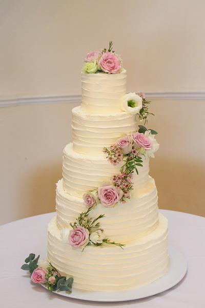 Buttercream wedding cake. - Cake by Cherish Cakes by Katherine Edwards