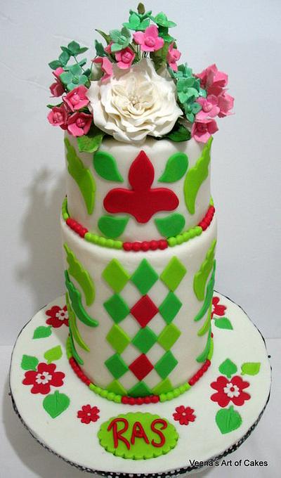 Mosaic inspired Wedding cake  - Cake by Veenas Art of Cakes 