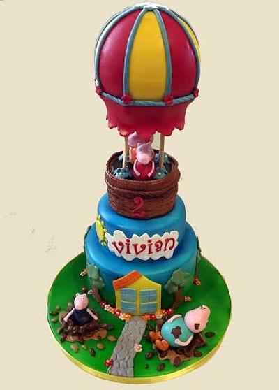 Peppa Pig in an air balloon :) - Cake by Storyteller Cakes
