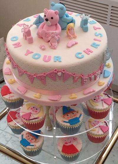 Christening cake for twins - Cake by Yvonne Beesley