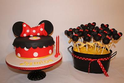Minnie Mouse with Pops - Cake by Delights by Design