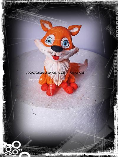 Little fox cake topper - Cake by Fondantfantasy