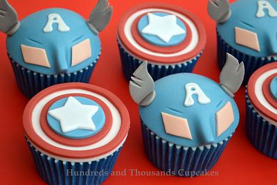 Captain America Cupcakes - Cake by Hundreds and Thousands Cupcakes
