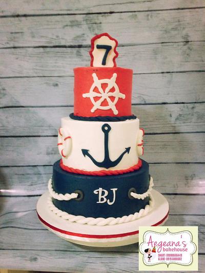 nautical theme cake - Cake by Dorisanne
