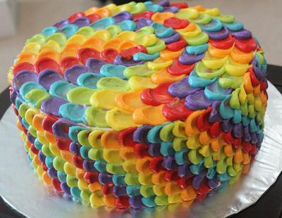 Rainbow petal cake - Cake by Deepa Shiva - Deecakelicious