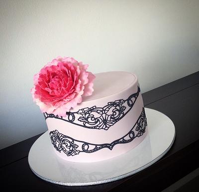 Peony cake - Cake by Couture cakes by Olga