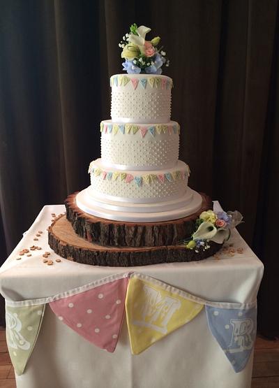 Bunting wedding cake - Cake by Samantha clark 