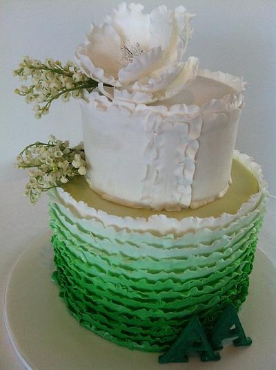 The Green Frill Cake - Cake by Nadia French