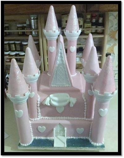 Fairy Castle with sparkly moat - Cake by A House of Cake