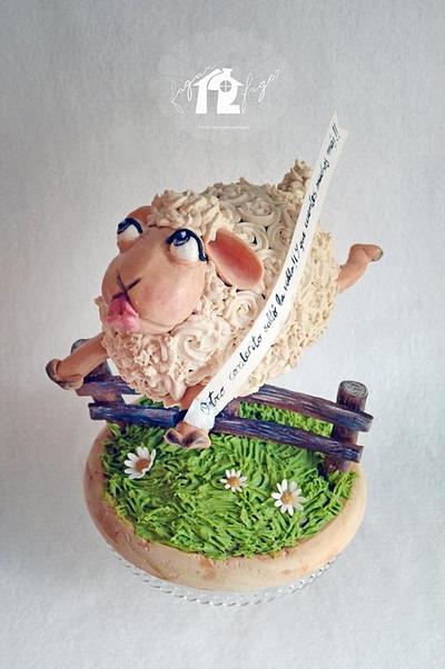 Another sheep goes over the fence! - Cake by Daniel Diéguez