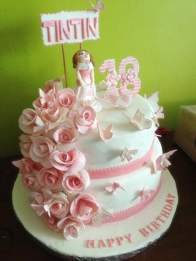PINK AND WHITE ROSES... - Cake by MARGOT