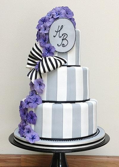 Striped violet cake  - Cake by Hannah Wiltshire
